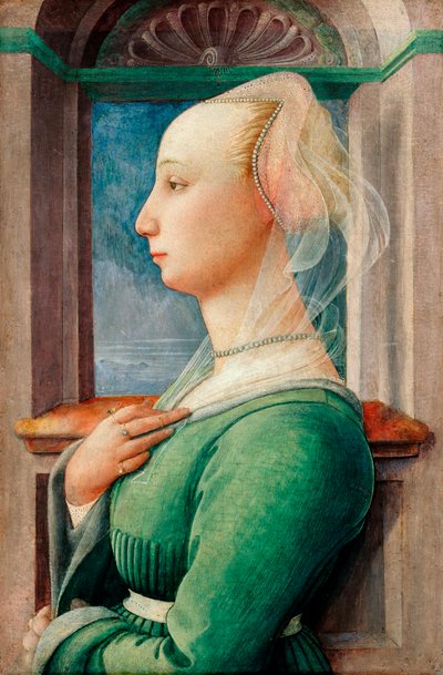 Profielportret van een jonge vrouw door Fra Filippo Lippi