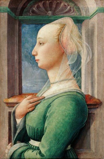 Profielportret van een jonge vrouw, ca. 1445 door Fra Filippo Lippi