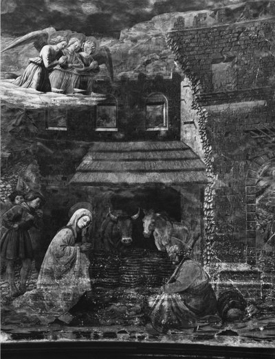 De Geboorte van Christus, een van de scènes uit de fresco cyclus van het Leven van de Maagd in de apsis van de kathedraal door Fra Filippo Lippi
