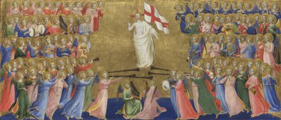 Christus Verheerlijkt in het Hof van de Hemel Paneel van het Fiesole San Domenico Altaarstuk, ca. 1423-1424 door Fra Giovanni Angelico da Fiesole