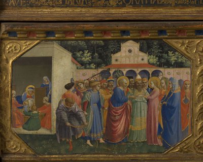 Maria en Jozef De Aankondiging retabel met 5 Predella scènes, 1430-1432 door Fra Giovanni Angelico da Fiesole