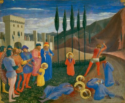 De onthoofding van Sint Cosmas en Sint Damianus, ca. 1440 door Fra Giovanni Angelico da Fiesole