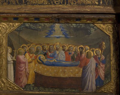 De dood van de Maagd De Annunciatie retabel met 5 Predella scènes, 1430-1432 door Fra Giovanni Angelico da Fiesole