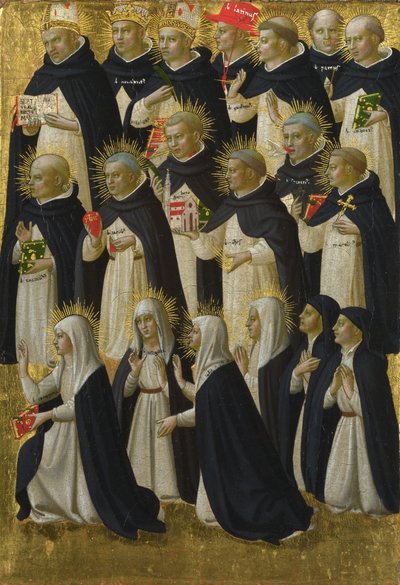 Het Dominicaanse Gezegende Paneel van het Fiesole San Domenico Altaarstuk, ca. 1423-1424 door Fra Giovanni Angelico da Fiesole