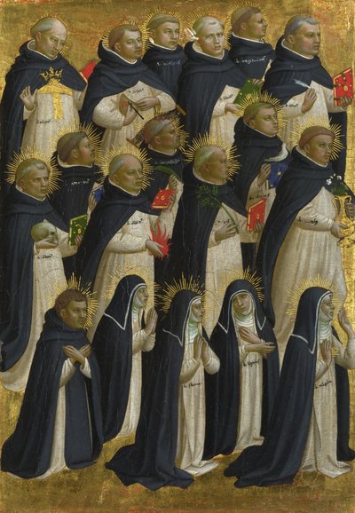 Het Dominicaanse gezegende paneel van het Fiesole San Domenico altaarstuk, ca. 1423-1424 door Fra Giovanni Angelico da Fiesole