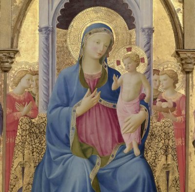 De Maagd en het Kind. Cortona Polyptych (detail van centraal paneel), ca. 1437 door Fra Giovanni Angelico da Fiesole