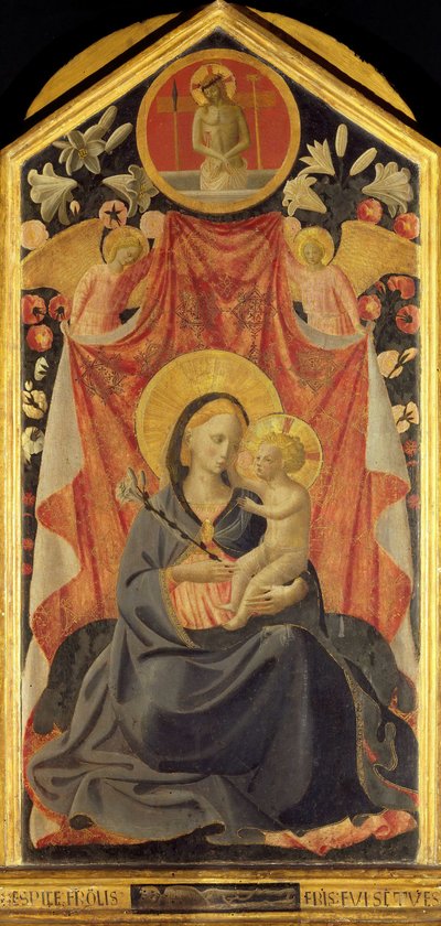 De Maagd en Kind met Twee Engelen door Fra Giovanni Angelico da Fiesole