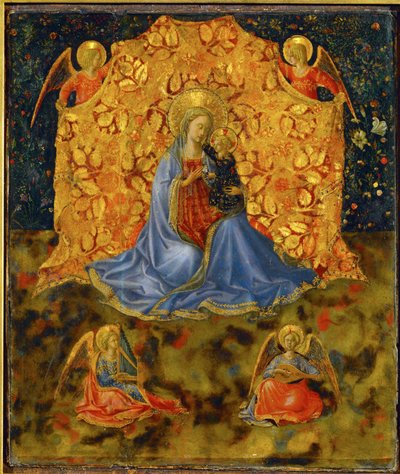 Madonna en engelen (schilderij op doek) door Fra & Lippi F (c.1406-69) Angelico