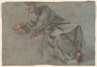 Een Monnik Zittend met Uitgestrekte Armen (Studie voor de Maagd in de Visie van de Zalige Felice da Cantalice) door Fra Semplice da Verona