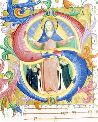 Missaal 558 f.156v Geïllustreerde initiaal 