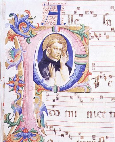 Missaal 558 f.24v Geïllustreerde initiaal 