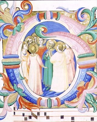 Missaal 558 f.41v Geïllustreerde initiaal 
