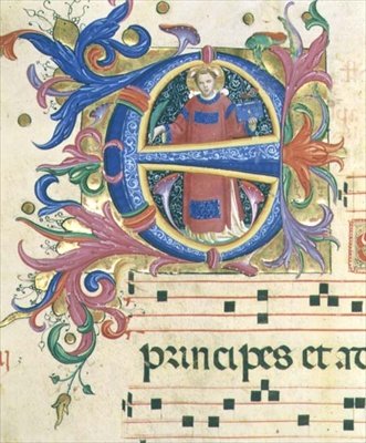 Missaal 558 f.156v Geïllustreerde initiaal 