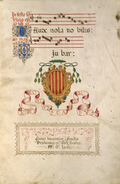 Wapenschild door Fra Vincentius a Fundis