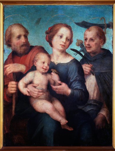 Heilige familie met St. Peter Martyr (of Heilige Conversatie) door Fra da Pistoia Paolino