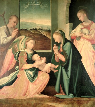 De Heilige Familie met St. Agnes door Fra da Pistoia Paolino