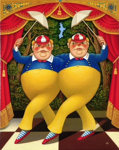 Tweedledum en Tweedledee door Frances Broomfield