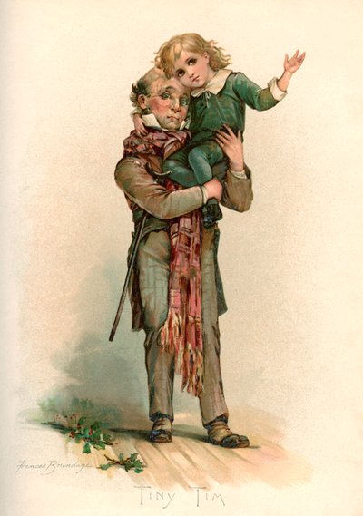 Bob Cratchit draagt Tiny Tim door Frances Brundage