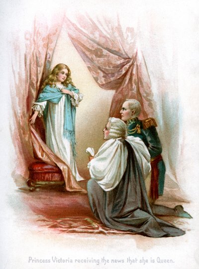 Prinses Victoria ontvangt het nieuws dat ze Koningin is, 1897 door Frances Brundage