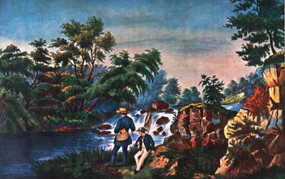 De forelbeek, uitgegeven door Currier & Ives door Frances Flora Bond (c.1812 76) (after) Palmer