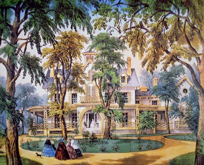 Het huis van een planter, ca. 1858 door Frances Flora Bond (c.1812 76) Palmer