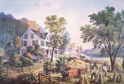 Amerikaans boerentafereel door Frances Flora Bond (c.1812 76) Palmer