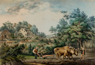 Amerikaanse boerderijscènes. nr. 1. door Frances Flora Bond Palmer
