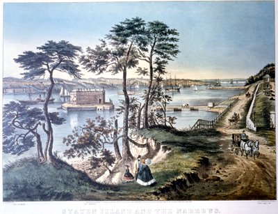Staten Island en de Narrows, New York, VS, c1834-c1876 door Frances Flora Bond Palmer