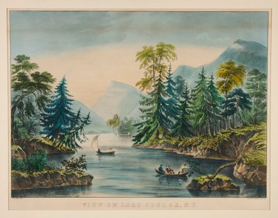 Uitzicht op Lake George, NY door Frances Flora Bond Palmer