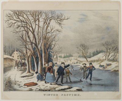 Wintervermaak, gegraveerd door Nathanial Currier (1813-88), 1855 door Frances Flora Bond Palmer