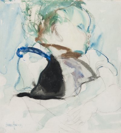 Slapende baby, ca. 1905 door Frances Hodgkins