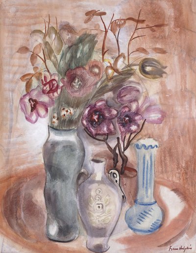 Stilleven met Bloemen en Vazen door Frances Hodgkins