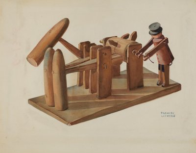 Pa. Duitse speelgoedstempelmolen door Frances Lichten