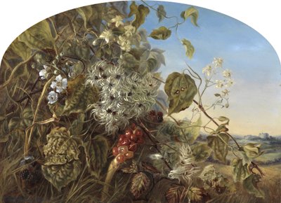 Een herfsthaag bij Carisbrooke, 1864 door Frances Minns