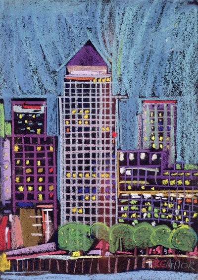 Canary Wharf in London Docklands door Frances Treanor