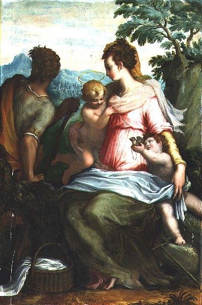 Madonna en Kind met Sint Jan de Doper door Francesco Morandini