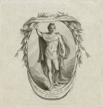 Concertkaartje: ten behoeve van de heer Borghi door Francesco (after) Bartolozzi