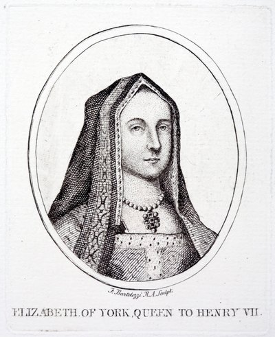 Elizabeth van York, Koningin-Gemalin van Koning Hendrik VII (gravure) door Francesco (after) Bartolozzi