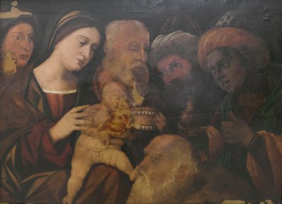 Aanbidding der Wijzen, waarschijnlijk door Francesco Rizzo da Santacroce door Francesco (fl.1508 45) Rizzi da Santacroce