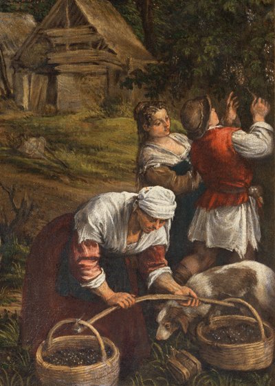 Oogst (Mozes ontvangt de Tien Geboden) (detail) door Francesco Bassano