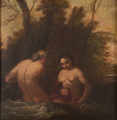 Zwei badende Nymphen door Francesco Albani