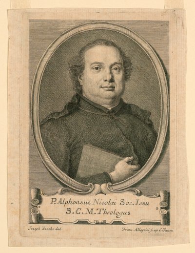 Portret van P. Alphonsus Nicolai van de Sociëteit van Jezus door Francesco Allegrini