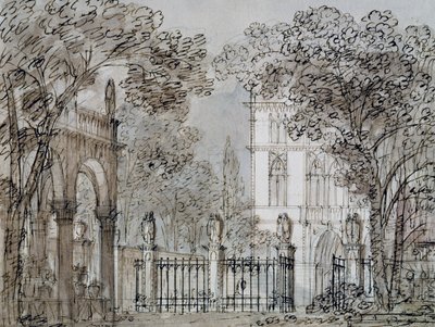 Decorontwerp door Francesco Bagnara voor Otello, opera van Rossini, voor uitvoering in het La Fenice Theater in Venetië door Francesco Bagnara