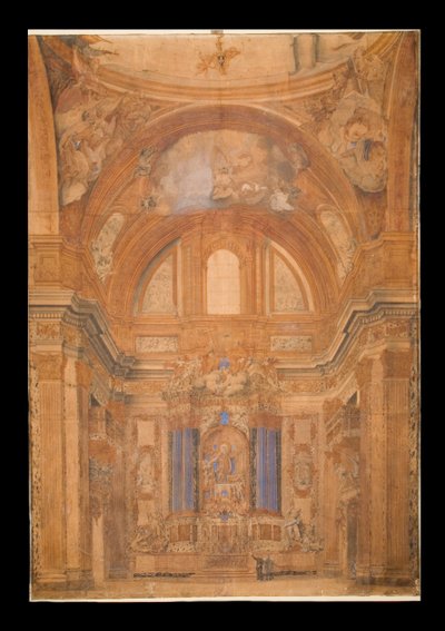 Uitzicht op het interieur van de Gesu, Rome door Francesco Bartoli