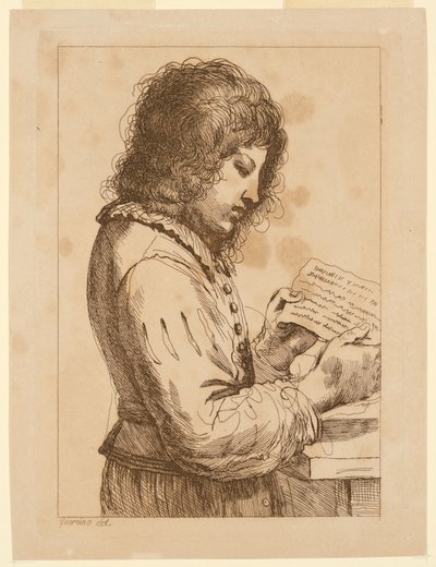 Een jongen die leest door Francesco Bartolozzi