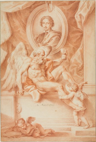 Allegorie op de tijd ter ere van een schilder (Claude Lorrain) door Francesco Bartolozzi