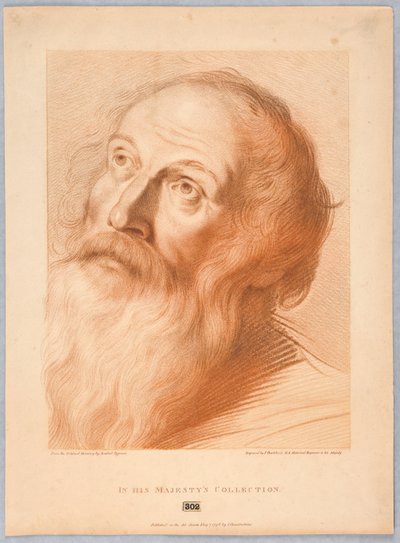 Hoofd van een oude man door Francesco Bartolozzi