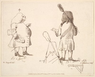 Karikaturen van Lord Melcombe en Lord Winchelsea door Francesco Bartolozzi
