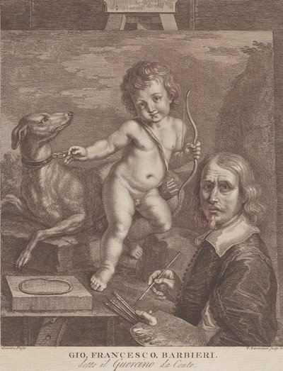 Guercino Zelfportret, 1790-99 door Francesco Bartolozzi