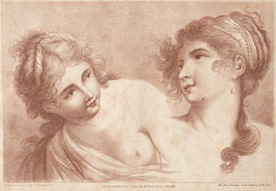 Hoofden van Twee Vrouwen door Francesco Bartolozzi